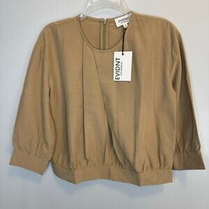 Anthropologie EVIDNT Tan Blouse size small NWT